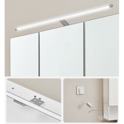 SKY LED mirrored bathroom cabinet 70x70x16 cm, 230V, white