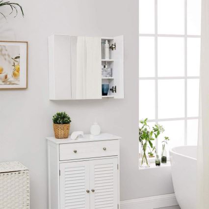 SKY White Mirrored Bathroom Cabinet