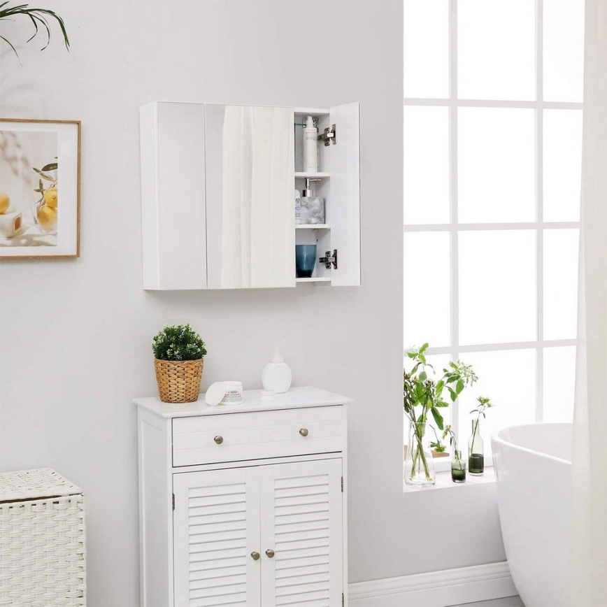 SKY White Mirrored Bathroom Cabinet