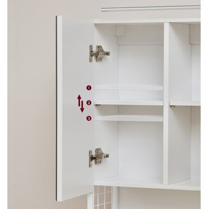 SKY White Mirrored Bathroom Cabinet