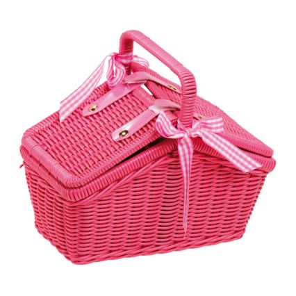 Small Foot - Picnic basket with tableware pink