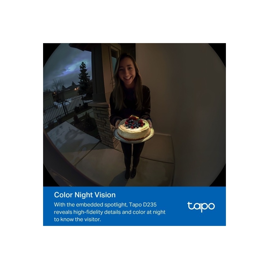 Smart 2K Video Doorbell with 10000 mAh Battery, IP66, Wi‑Fi, Tuya