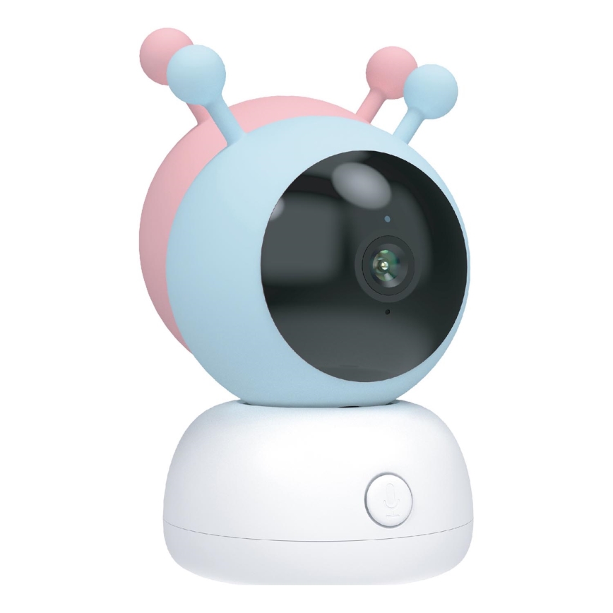 Smart Baby Monitor with Motion Sensor — 2K Resolution, 5V Power, Wi‑Fi (Pink/Blue)