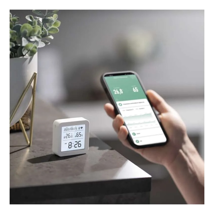 Smart digital thermometer GoSmart 3xAAA Tuya white