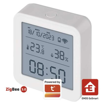 Smart digital thermometer GoSmart 3xAAA Tuya white