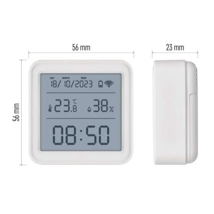 Smart digital thermometer GoSmart 3xAAA Tuya white