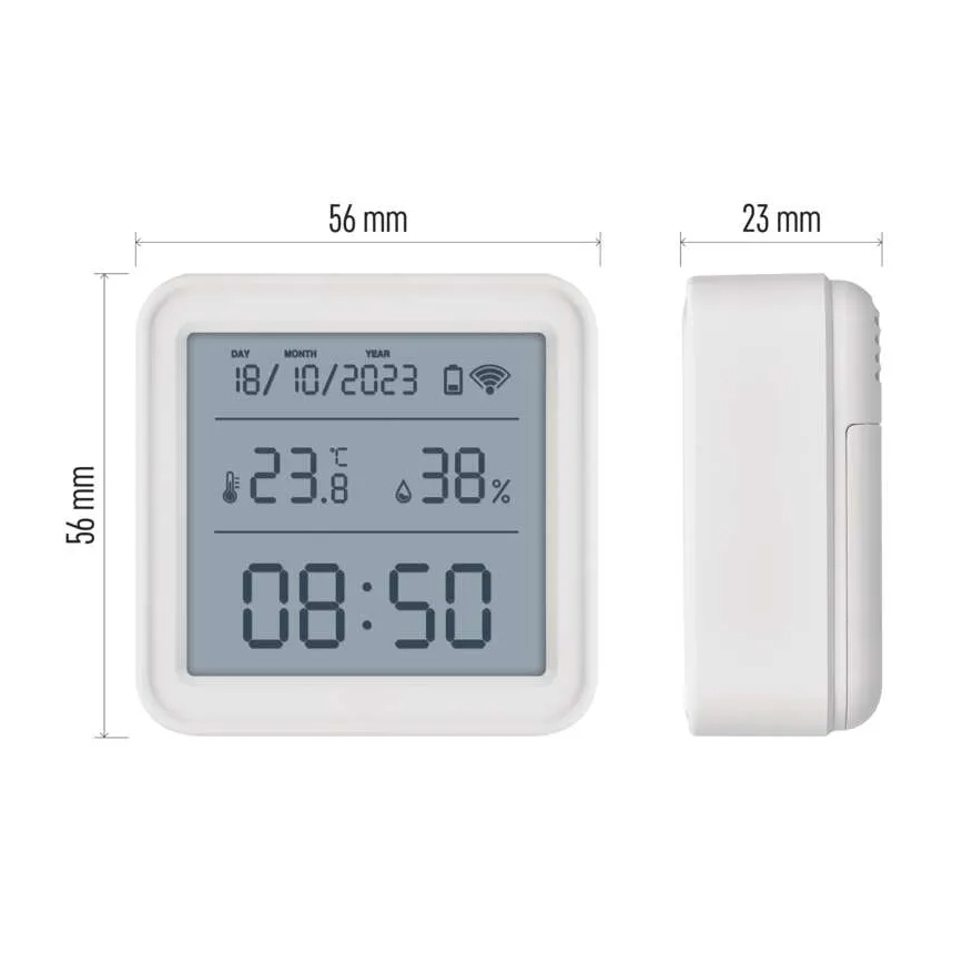 Smart digital thermometer GoSmart 3xAAA Tuya white
