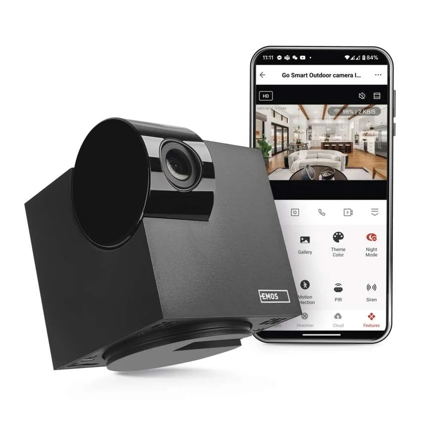 Smart indoor swivel camera with motion sensor GoSmart 5V Wi-Fi Tuya black