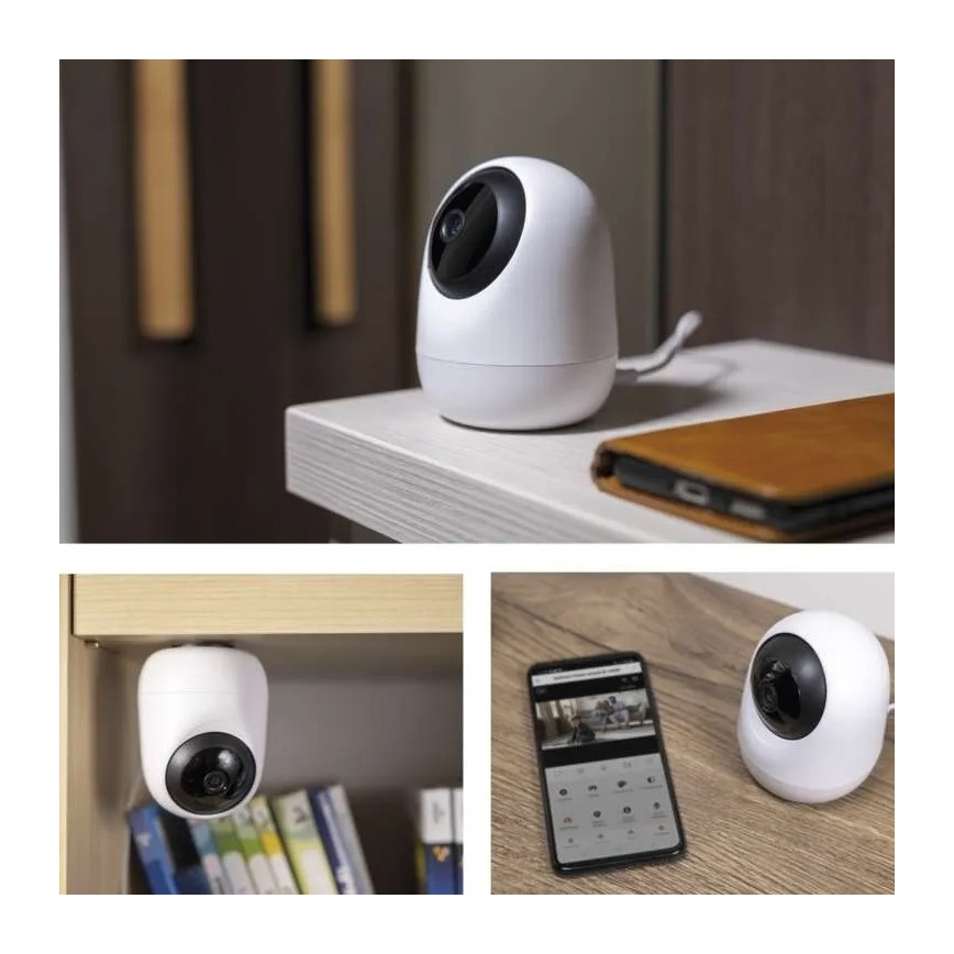 Smart indoor swivel camera with motion sensor GoSmart 5V Wi-Fi Tuya white