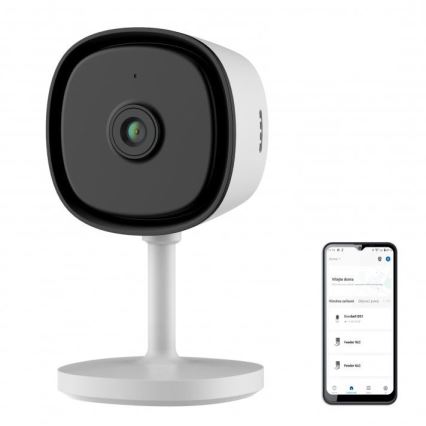 Smart indoor camera with Full HD 1080p sensor, 5V power, Wi-Fi, Tuya — White