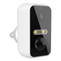 Smart Outdoor Camera with Motion Sensor — 2K Resolution, 9600 mAh Battery, IP65, Wi‑Fi (Tuya), White