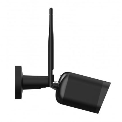 Smart outdoor security camera with Full HD 1080p sensor, 12V power, IP65 weatherproof rating, Wi-Fi, Tuya-compatible — Black