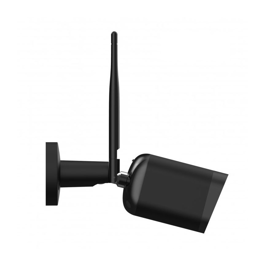 Smart outdoor security camera with Full HD 1080p sensor, 12V power, IP65 weatherproof rating, Wi-Fi, Tuya-compatible — Black