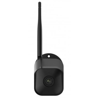 Smart outdoor security camera with Full HD 1080p sensor, 12V power, IP65 weatherproof rating, Wi-Fi, Tuya-compatible — Black