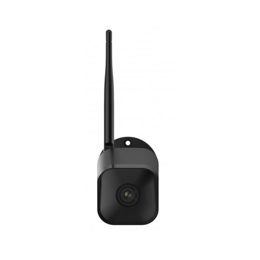 Smart outdoor security camera with Full HD 1080p sensor, 12V power, IP65 weatherproof rating, Wi-Fi, Tuya-compatible — Black