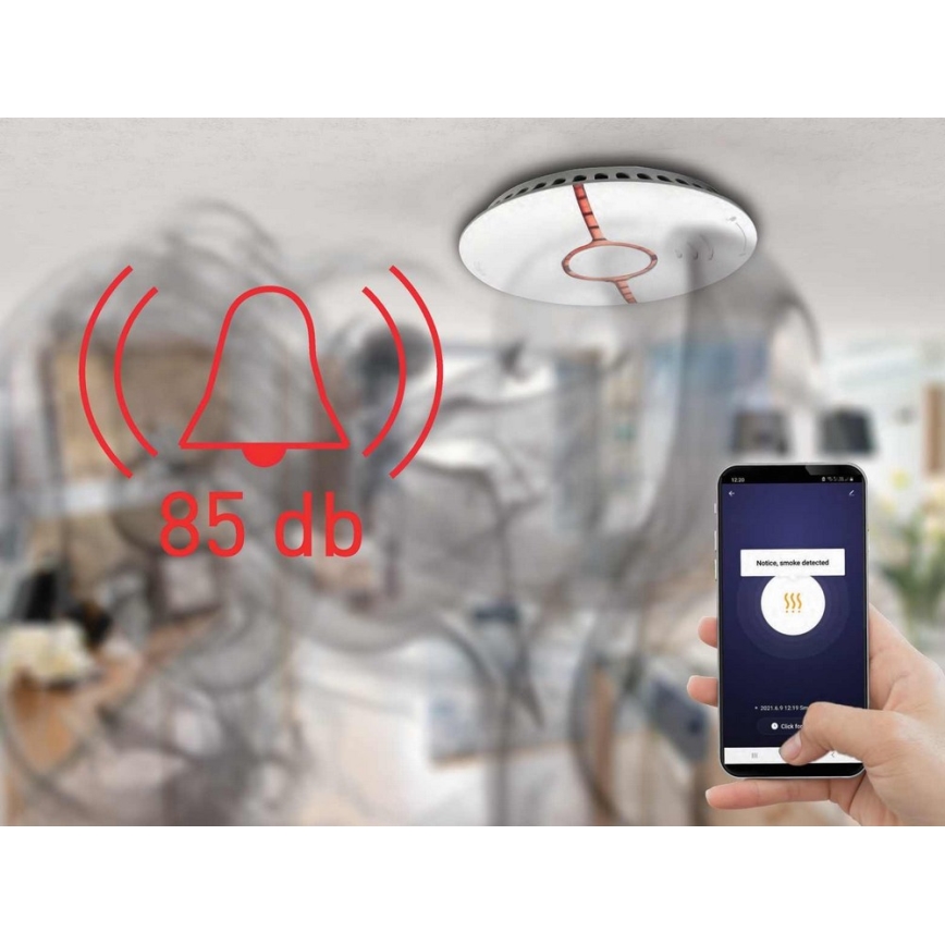 Smart smoke detector 2xAAA Wi-Fi Tuya