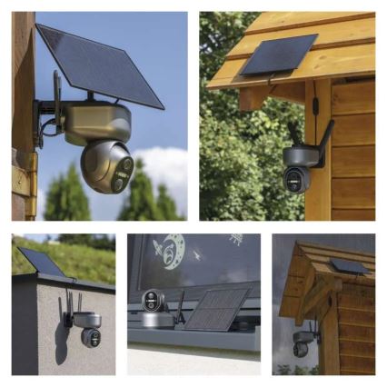 Smart solar camera with GoSmart sensor — 4G/LTE, 10,400 mAh battery, 5V input, IP65-rated weatherproof, Tuya-compatible