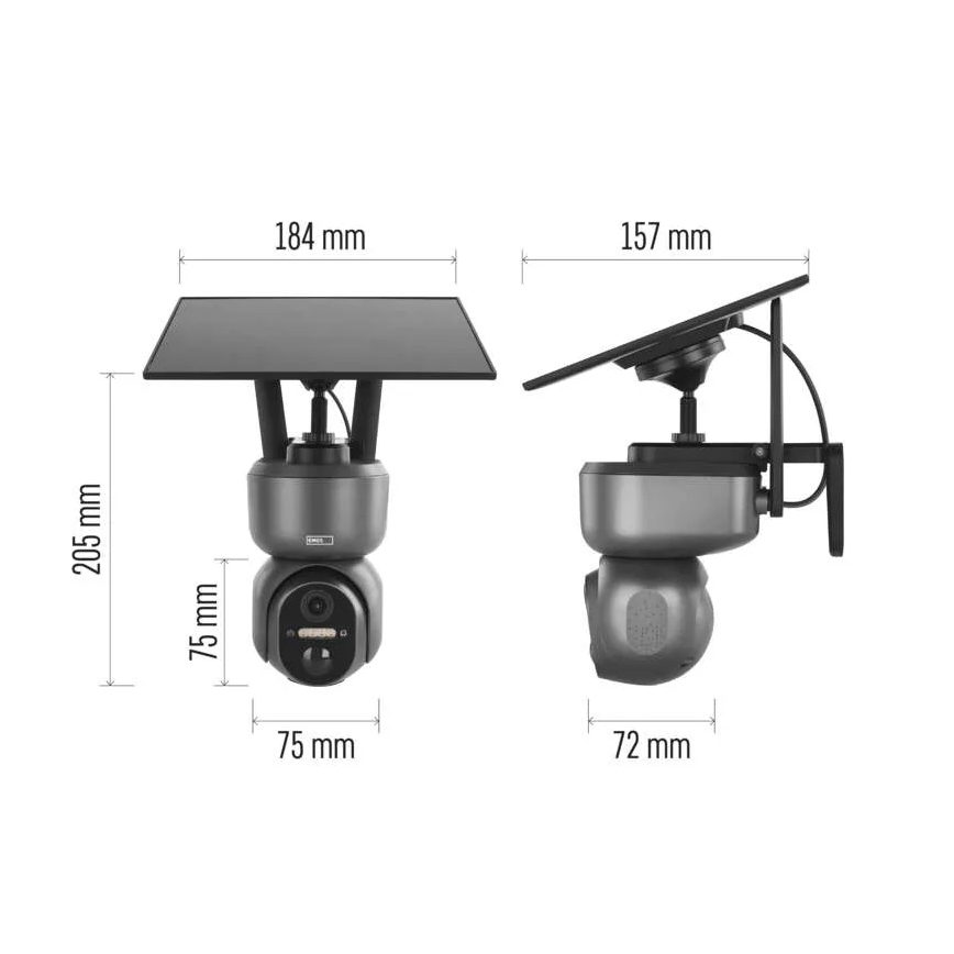 Smart solar camera with GoSmart sensor — 4G/LTE, 10,400 mAh battery, 5V input, IP65-rated weatherproof, Tuya-compatible