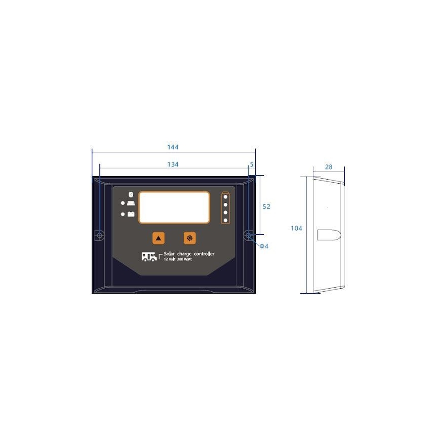 Smart solar charging regulator PWM 12V/20A