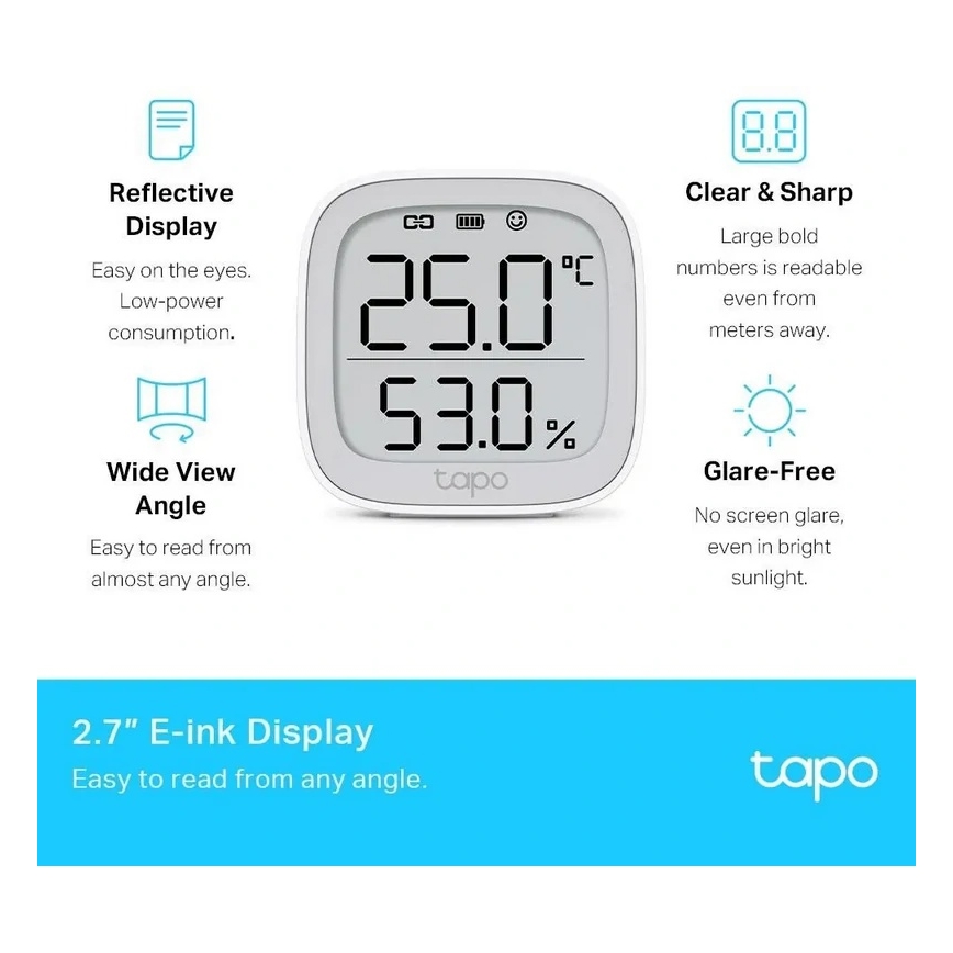 Smart temperature and humidity monitor — powered by 2×AAA batteries