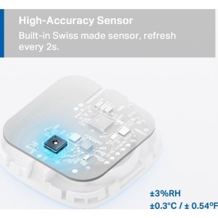 Smart temperature and humidity sensor — powered by 1× CR2450 battery
