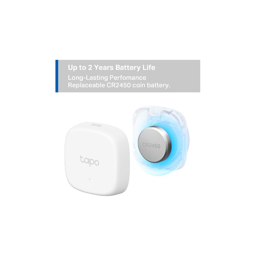 Smart temperature and humidity sensor — powered by 1× CR2450 battery
