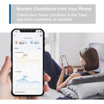 Smart temperature and humidity sensor — powered by 1× CR2450 battery