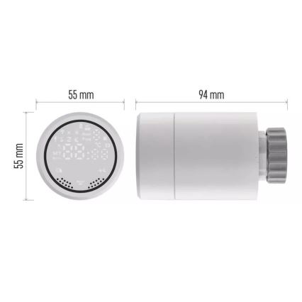 Smart thermostatic head with LCD display GoSmart M30x1,5 2xAA/1,5V Tuya
