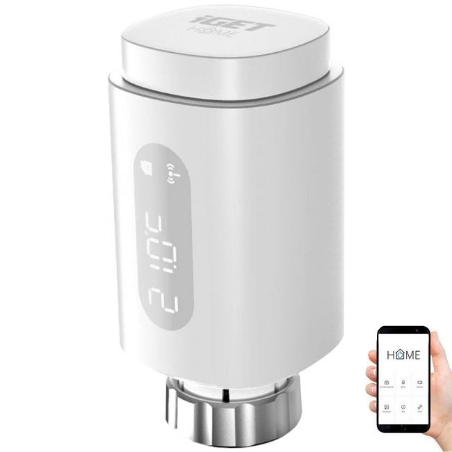 Smart thermostatic head with LED display 2xAA/3V Zigbee