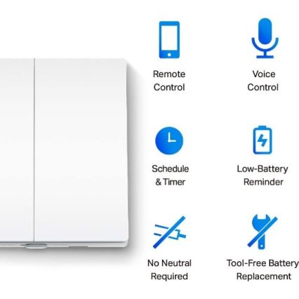 Smart two-button light switch 2xAAA