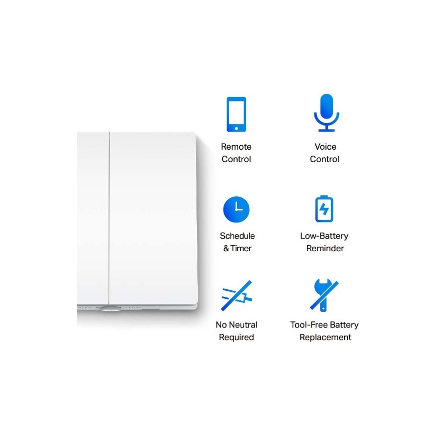 Smart two-button light switch 2xAAA