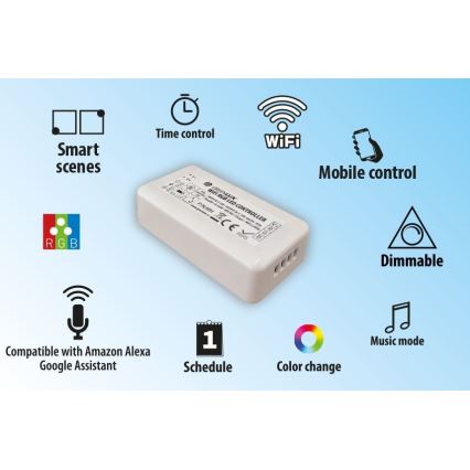 Smart Wi-Fi Controller for RGB LED Strips 5–24V — Tuya Compatible