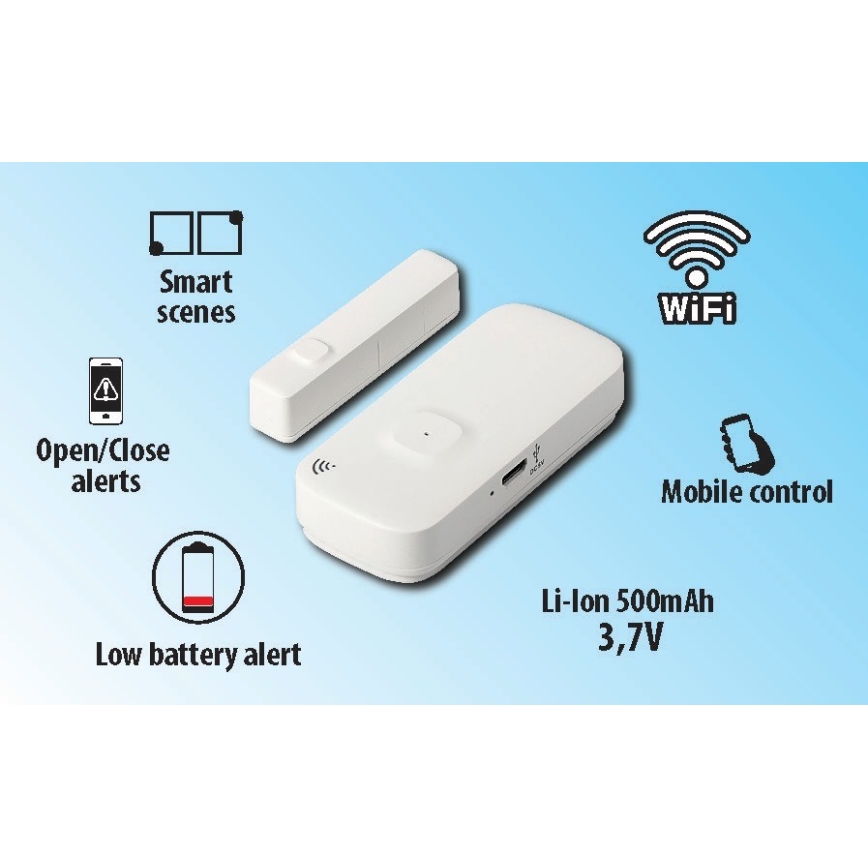 Smart window and door sensor 3,7V Wi-Fi Tuya