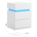 SMARTIE Bedside Table with Backlighting, White