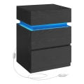 SMARTIE bedside table with integrated backlighting, black