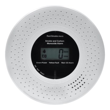 Smoke and carbon monoxide detector with LCD display 2xAA