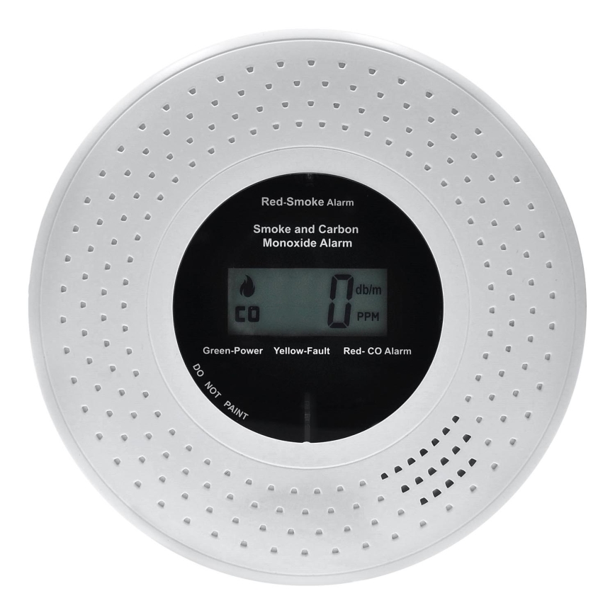 Smoke and carbon monoxide detector with LCD display 2xAA