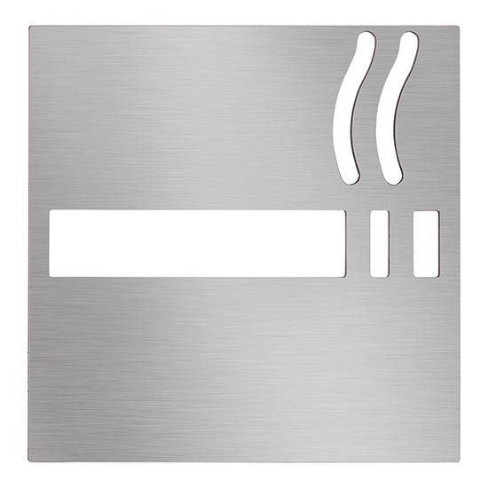 Smoking Icon 12x12 cm stainless steel/silver