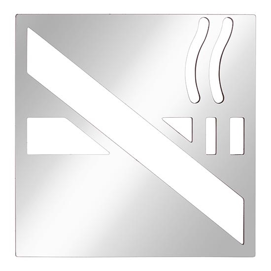 Smoking Icon 12x12 cm Stainless Steel/Silver