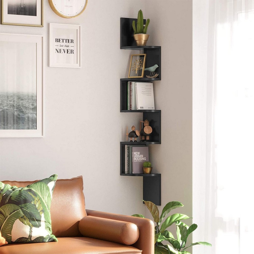 SNAKE Black Corner Wall Shelf