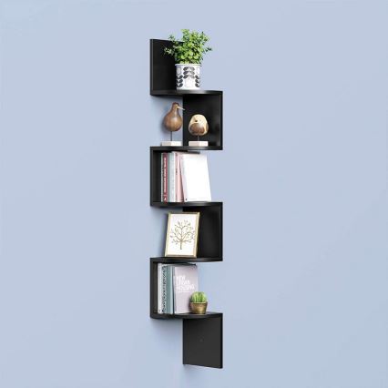 SNAKE Black Corner Wall Shelf