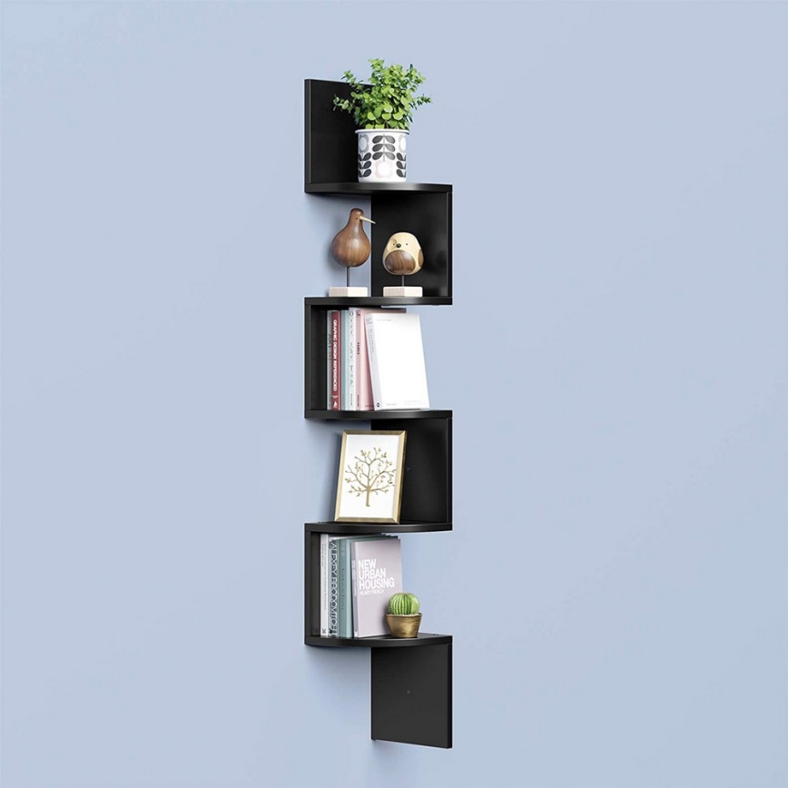 SNAKE Black Corner Wall Shelf