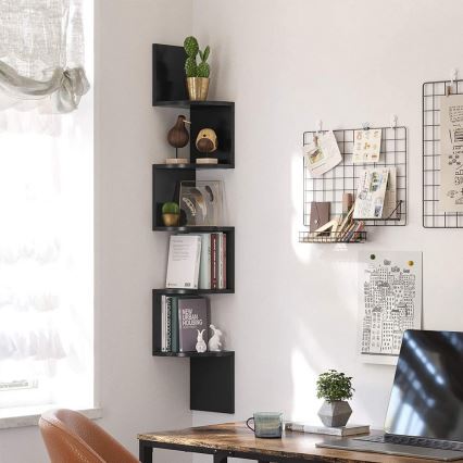 SNAKE Black Corner Wall Shelf