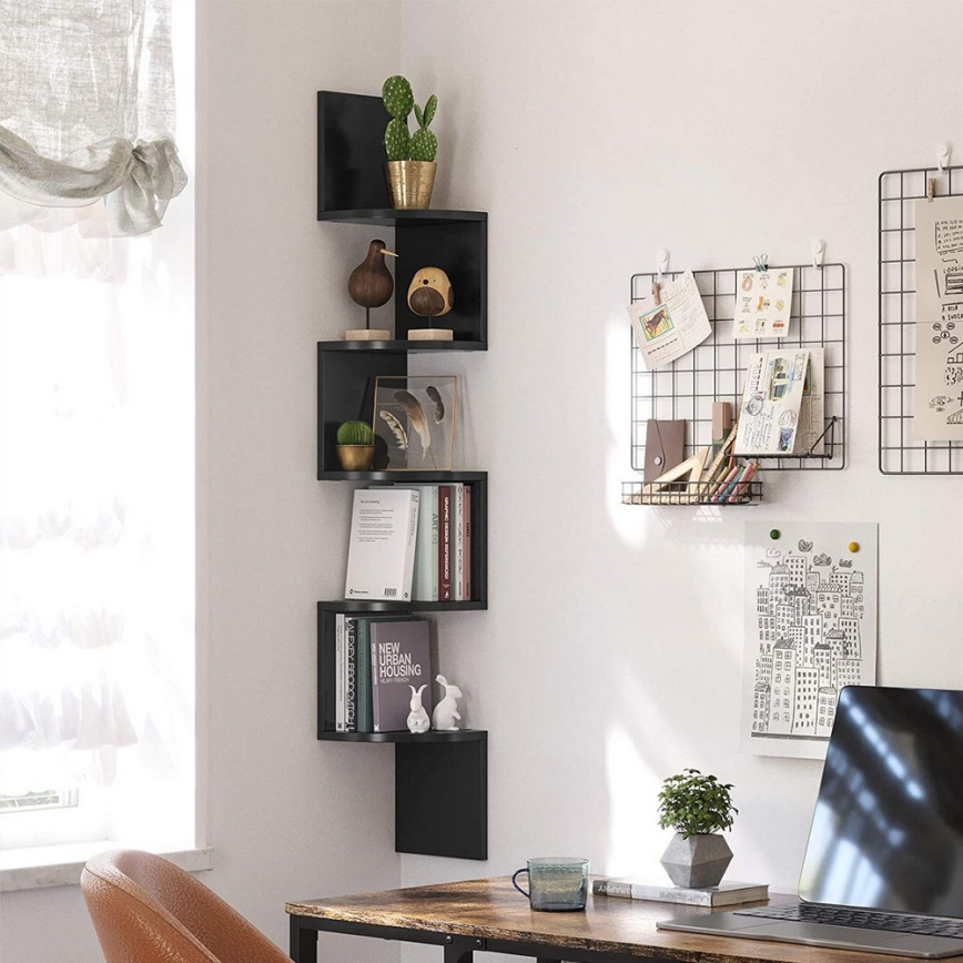 SNAKE Black Corner Wall Shelf
