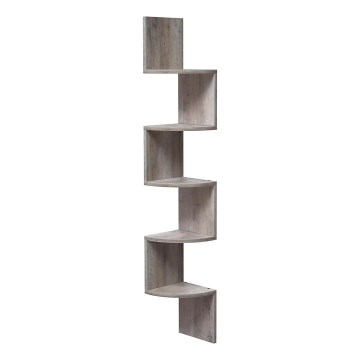 SNAKE Corner Wall-Mounted Shelf grey/brown