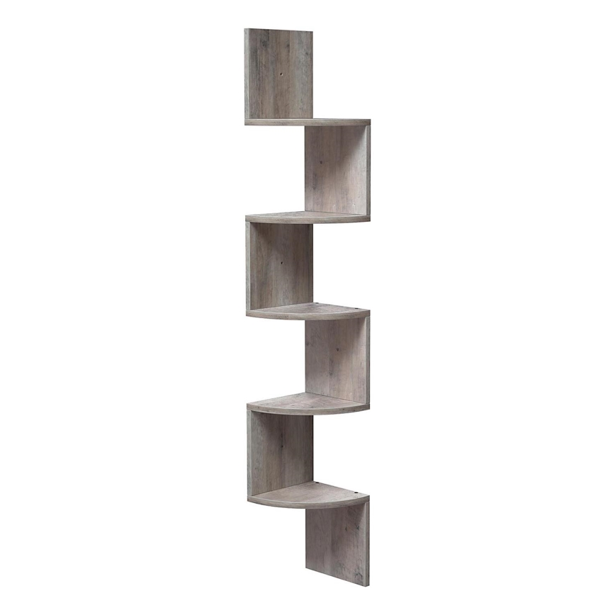SNAKE Corner Wall-Mounted Shelf grey/brown