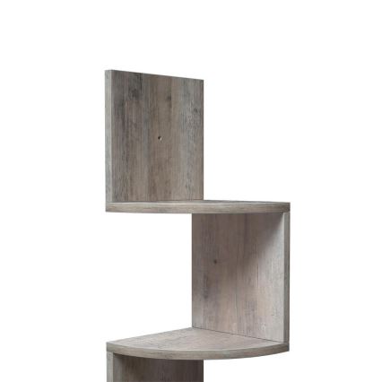 SNAKE Corner Wall-Mounted Shelf grey/brown