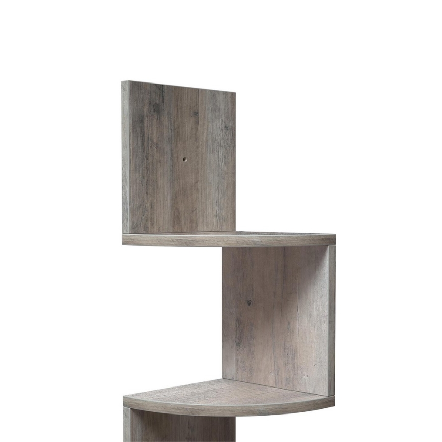 SNAKE Corner Wall-Mounted Shelf grey/brown