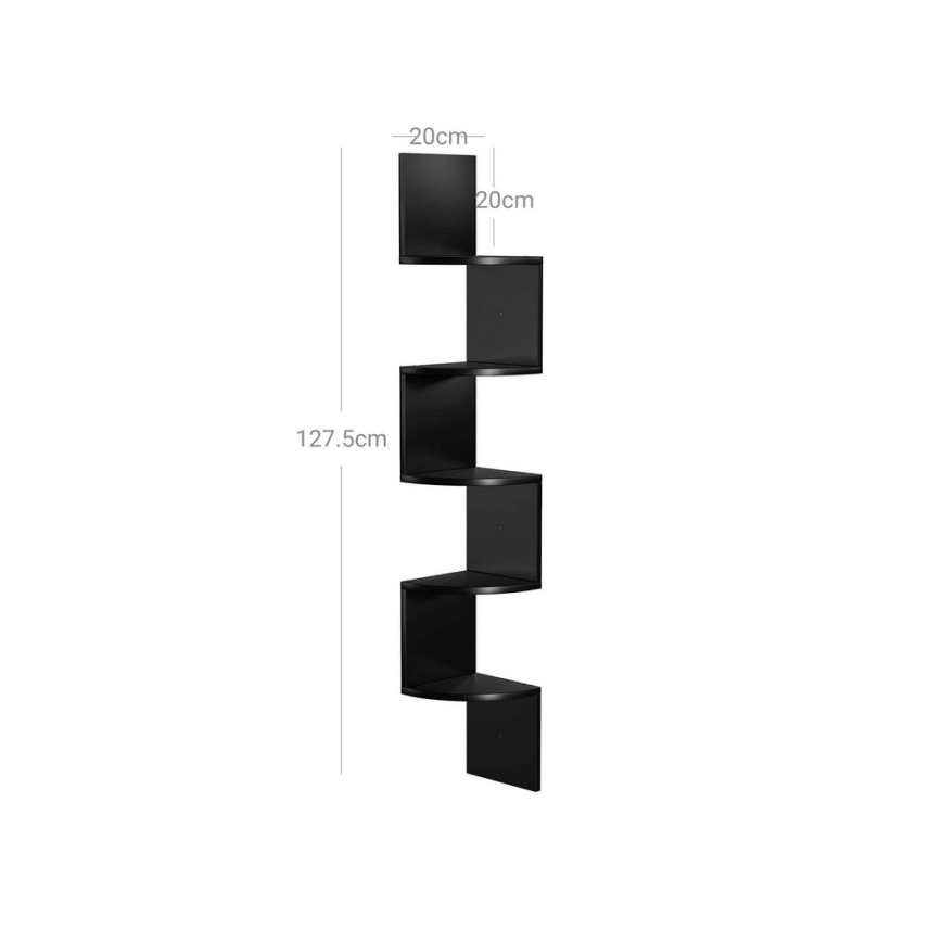 SNAKE Corner Wall Shelf, Black
