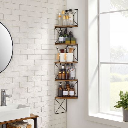 SNAKE Corner Wall Shelf Brown/Black